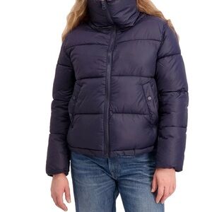NWT XL HUDSON Women Short Puffer Jacket Snap Pocket
